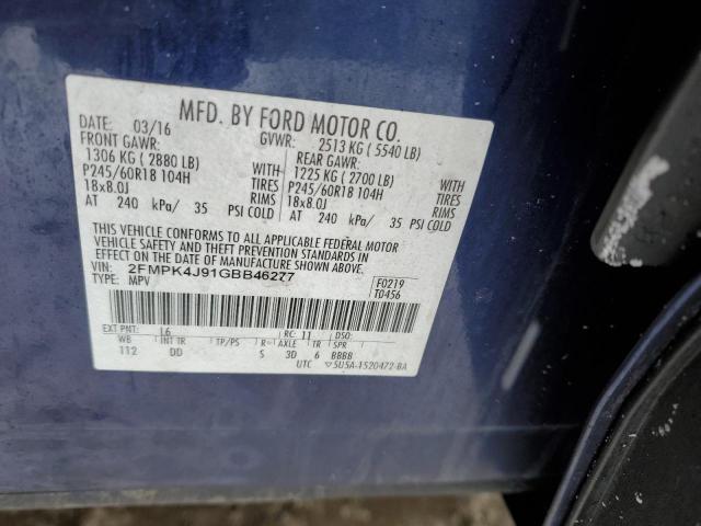 2016 FORD EDGE SEL 2FMPK4J91GBB46277