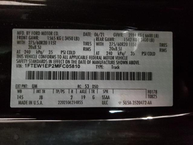2021 FORD F150 SUPER 1FTEW1EP2MFC05810