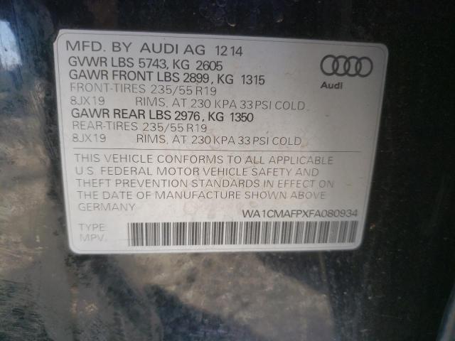 2015 AUDI Q5 TDI PRE WA1CMAFPXFA080934