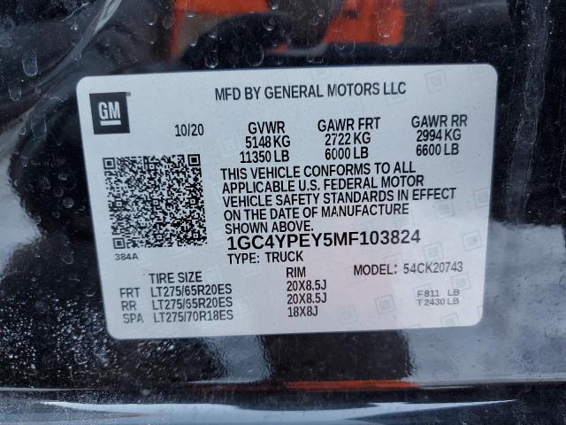 2021 CHEVROLET SILVERADO - 1GC4YPEY5MF103824