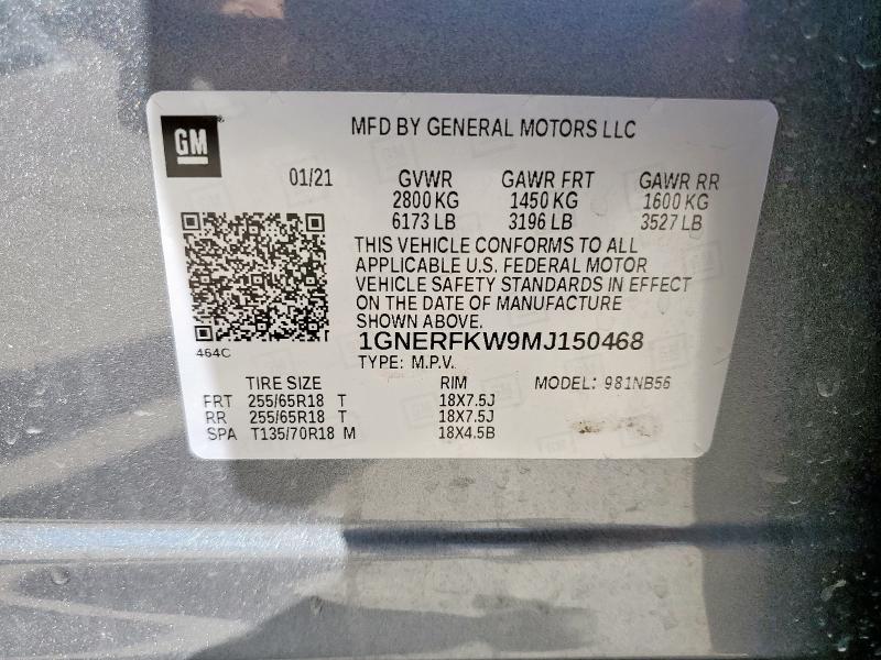 2021 CHEVROLET TRAVERSE L - 1GNERFKW9MJ150468