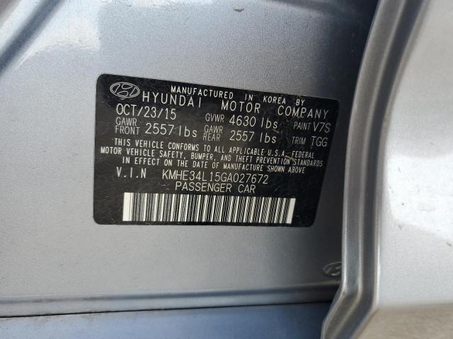 2016 HYUNDAI SONATA HYB - KMHE34L15GA027672