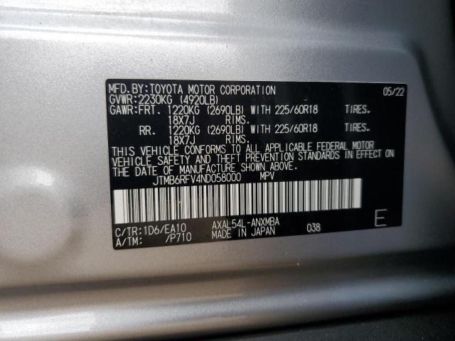 2022 TOYOTA RAV4 XLE P JTMB6RFV4ND058000