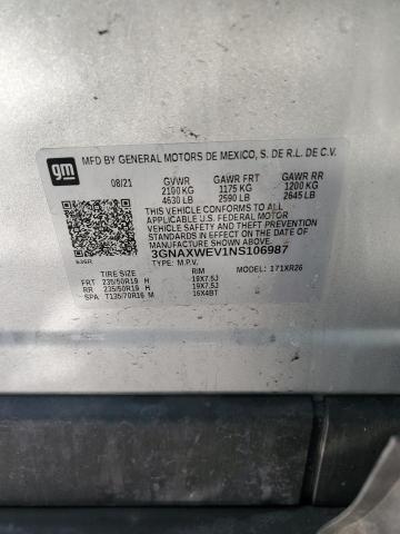 2022 CHEVROLET EQUINOX RS 3GNAXWEV1NS106987