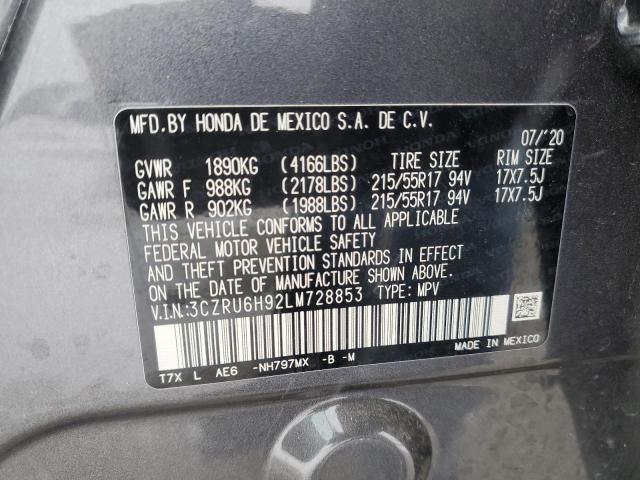 2020 HONDA HR-V TOURI 3CZRU6H92LM728853
