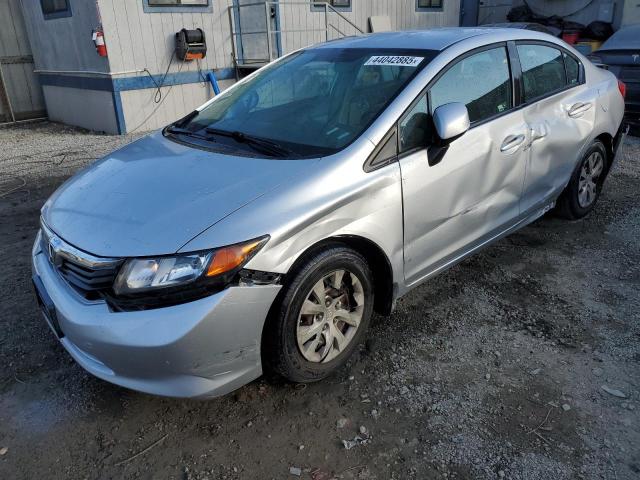 HONDA CIVIC LX 2012 silver sedan 4d gas 19XFB2F51CE320958 photo #1