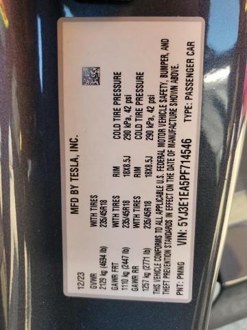 2023 TESLA MODEL 3 5YJ3E1EA5PF714546