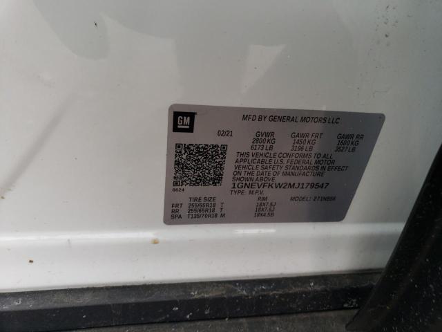 2021 CHEVROLET TRAVERSE L - 1GNEVFKW2MJ179547