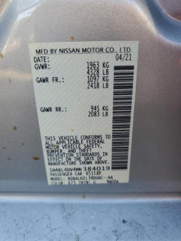 2021 NISSAN ALTIMA SV - 1N4BL4DV4MN384019