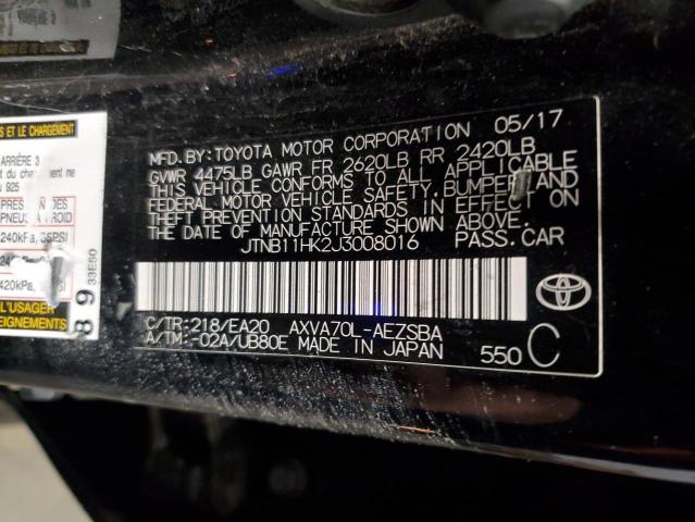 2018 TOYOTA CAMRY JTNB11HK2J3008016