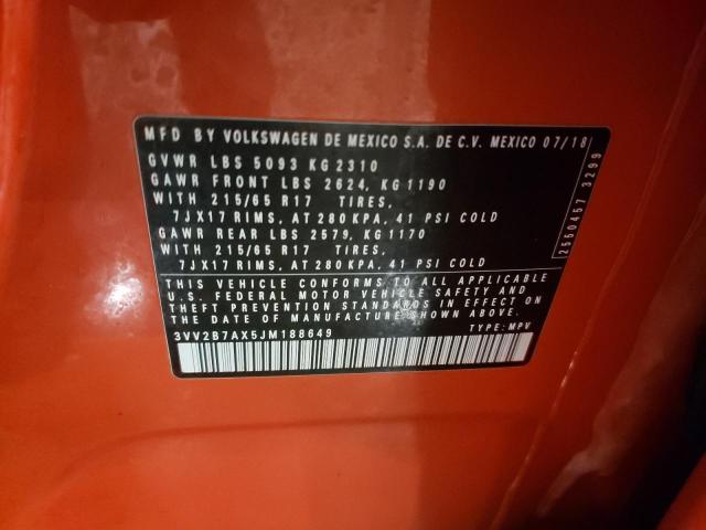2018 VOLKSWAGEN TIGUAN SE - 3VV2B7AX5JM188649