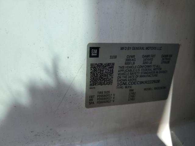 2019 CHEVROLET TAHOE 1GNLCDEC9KR222928
