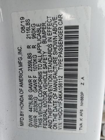 2019 HONDA ACCORD SPO - 1HGCV1F34KA156112
