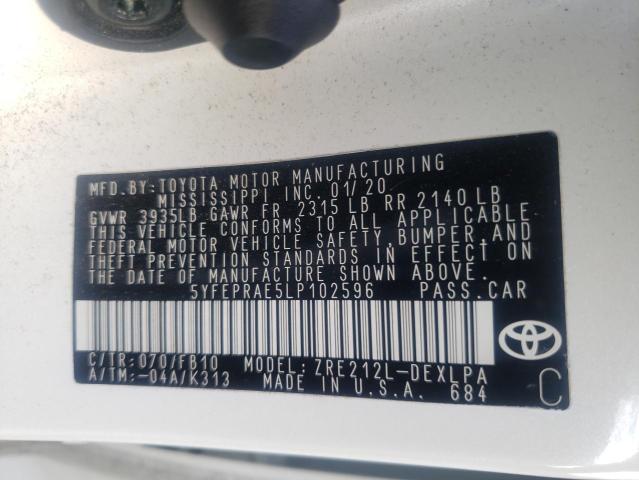 2020 TOYOTA COROLLA LE - 5YFEPRAE5LP102596
