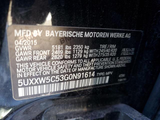 2016 BMW X4 XDRIVE3 - 5UXXW5C53G0N91614