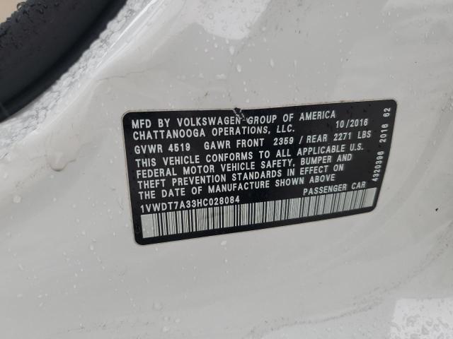2017 VOLKSWAGEN PASSAT R-L - 1VWDT7A33HC028084