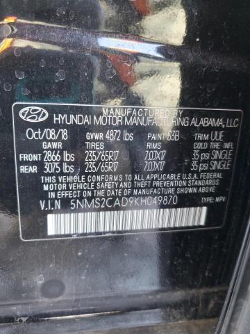 2019 HYUNDAI SANTA FE S - 5NMS2CAD9KH049870