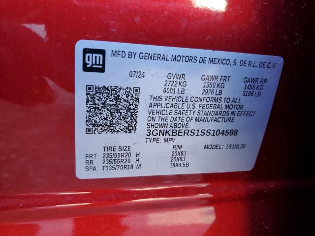 2025 CHEVROLET BLAZER RS 3GNKBERS1SS104598