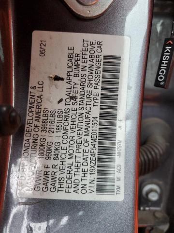 2021 HONDA INSIGHT EX 19XZE4F54ME011504