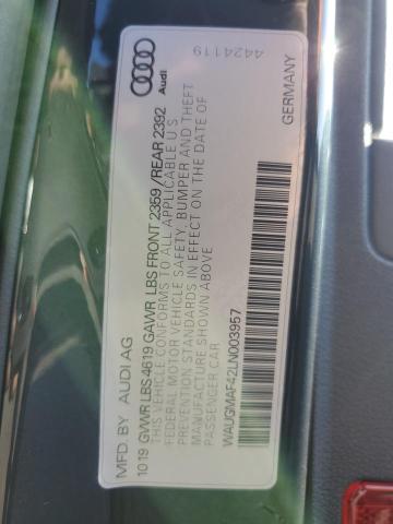 2020 AUDI A4 PREMIUM WAUGMAF42LN003957