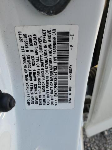 2019 HONDA CIVIC LX - 19XFC2F6XKE024793