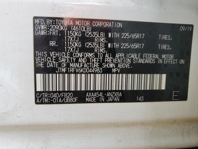 2019 TOYOTA RAV4 LE - JTMF1RFV6KD044983