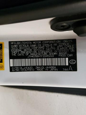 2015 LEXUS CT 200 JTHKD5BH1F2245222
