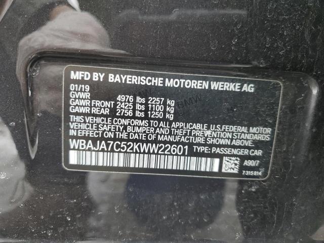 2019 BMW 530I WBAJA7C52KWW22601