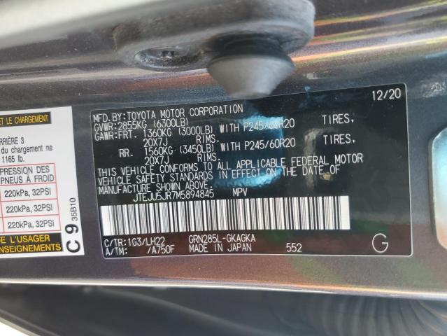 2021 TOYOTA 4RUNNER NI - JTEJU5JR7M5894845