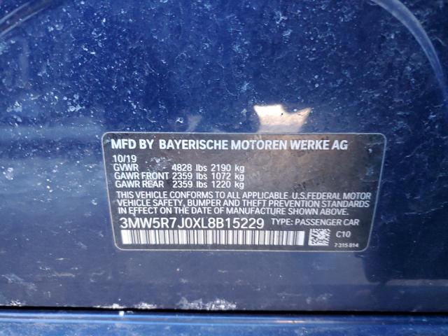2020 BMW 330XI - 3MW5R7J0XL8B15229