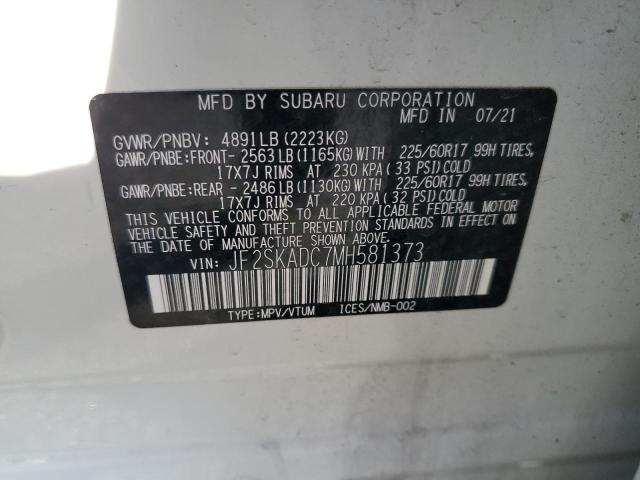2021 SUBARU FORESTER JF2SKADC7MH581373