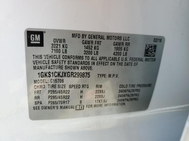 2016 GMC YUKON DENA - 1GKS1CKJXGR299875