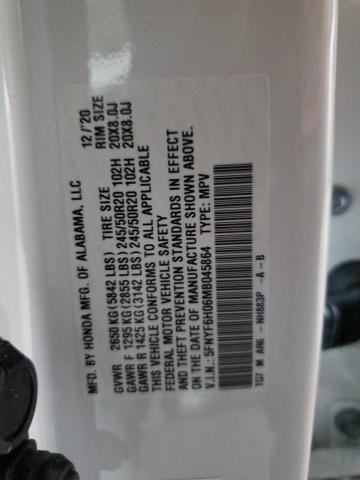 2021 HONDA PILOT ELIT - 5FNYF6H06MB045864