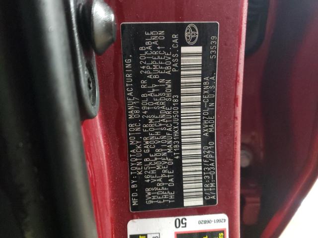 2018 TOYOTA CAMRY LE - 4T1B31HKXJU500183