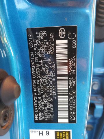 2019 TOYOTA PRIUS - JTDKARFU1K3073867