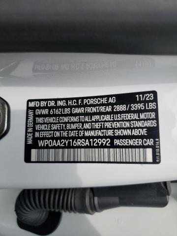 2024 PORSCHE TAYCAN WP0AA2Y16RSA12992