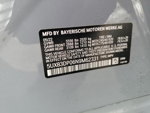 2022 BMW X3 M40I 5UX83DP06N9M62331