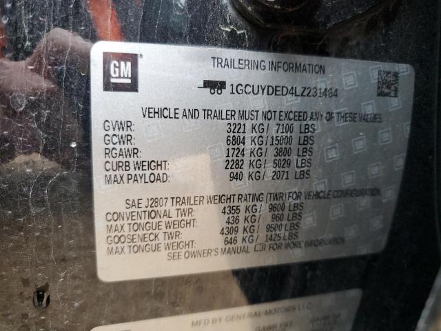 2020 CHEVROLET SILVERADO - 1GCUYDED4LZ231464