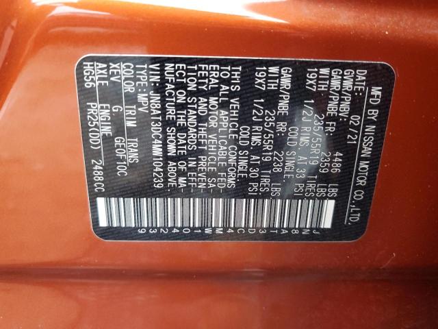 2021 NISSAN ROGUE PLAT JN8AT3DC4MW104239