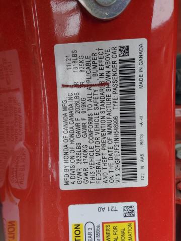 2022 HONDA CIVIC LX - 2HGFE2F21NH548996