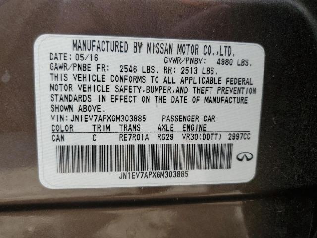 2016 INFINITI Q50 PREMIU - JN1EV7APXGM303885
