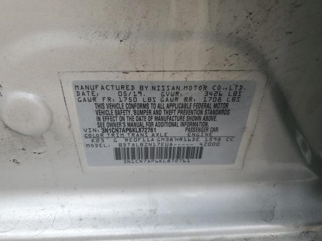 2019 NISSAN VERSA S - 3N1CN7AP6KL872761