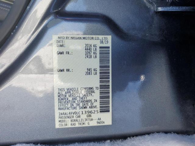 2020 NISSAN ALTIMA PLA - 1N4AL4FV0LC139625