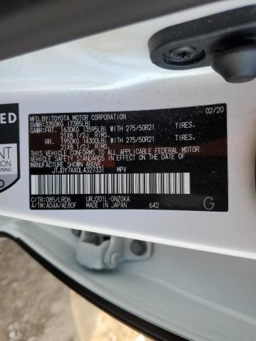 2020 LEXUS LX 570 JTJDY7AX0L4327331