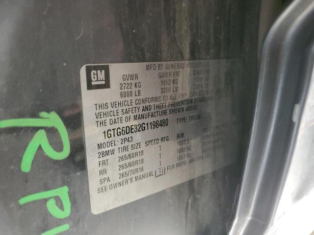 2016 GMC CANYON SLT - 1GTG6DE32G1198480