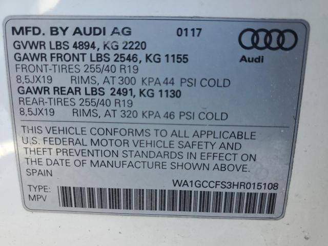 2017 AUDI Q3 PRESTIG - WA1GCCFS3HR015108