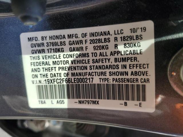 2020 HONDA CIVIC LX - 19XFC2F66LE000217