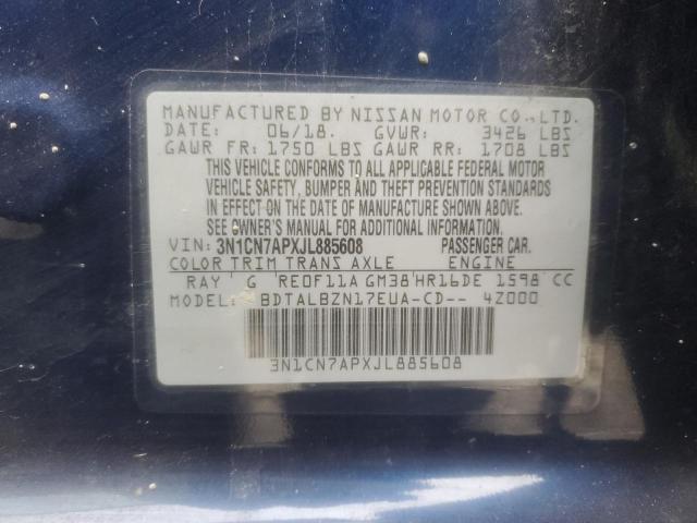2018 NISSAN VERSA S - 3N1CN7APXJL885608