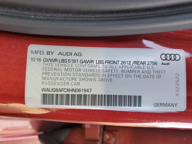 2017 AUDI A6 PREMIUM - WAUG8AFCXHN061947