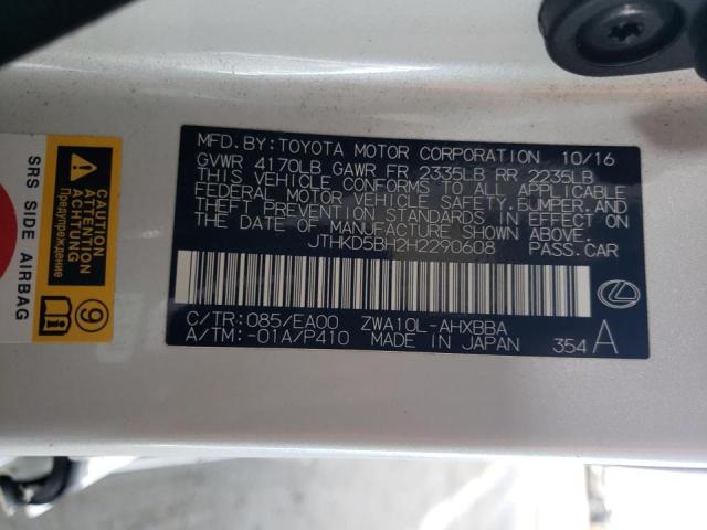 2017 LEXUS CT 200 JTHKD5BH2H2290608